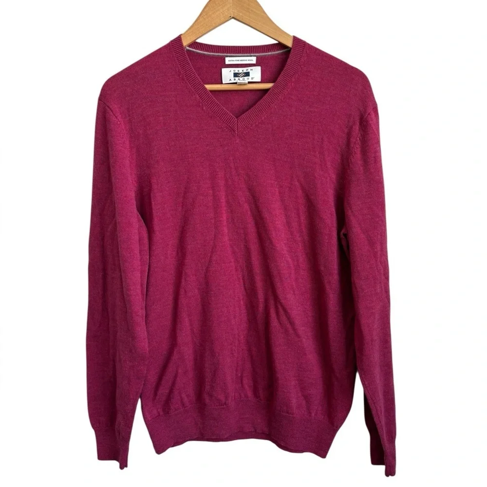 Joseph Abboud Extra Fine Merino Wool V-Neck Sweater LARGE